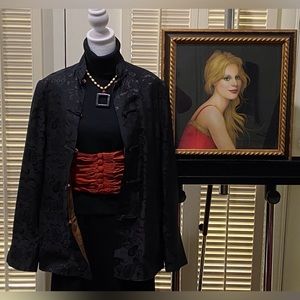 Morgan Kari Designs red gathered fabric cummerbund